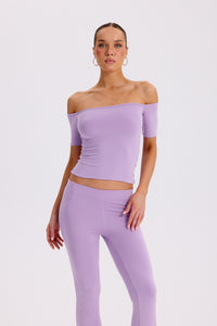 IKARA - AÇIK OMUZ KISA KOL TOP - SOFT LAVENDER