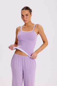 NIL – TWOTONE TOP - SOFT LAVENDER & WHITE