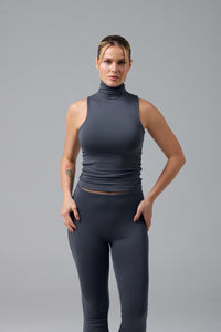 MİSS - BALIKÇI YAKA KOLSUZ T-SHIRT - BLUEBERRY