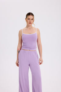 NIL- KONTRAST İNCE ASKILI TOP- SOFT LAVENDER