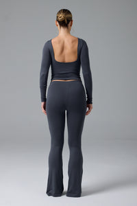 HOLE - SIRTI AÇIK UZUN KOLLU T-SHIRT - BLUEBERRY